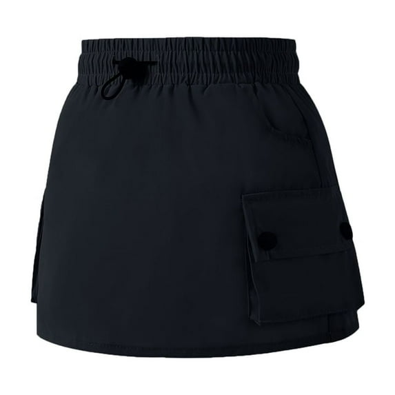 BULLPIANO Girls' Cargo Skirt High Waisted with Flap Pocket Skirt Casual Cargo Short Skirts Fashionable Casual Skirts