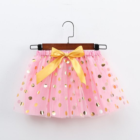Girls' Carnival Confetti Dot Tulle Tutu Skirt – Holiday Party Dance Ballet Skirt for Kids (2-8Y)