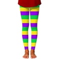 thumbnail image 1 of Girls Carnival Leggings 3D Horizontal Stripe Print Tapered Sports Yoga Dance Casual Leggings Purple 11 Y-12 Y, 1 of 4