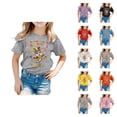 thumbnail image 1 of Girls Carnival Print Short Sleeve T-Shirt Colorful Festival Graphic Round Neck Top for Kids 3/4 Sleeve Gradient T-Shirt Happy Carnival Outfits Toddler Boys Girls Crewneck Tees 2026, 1 of 4
