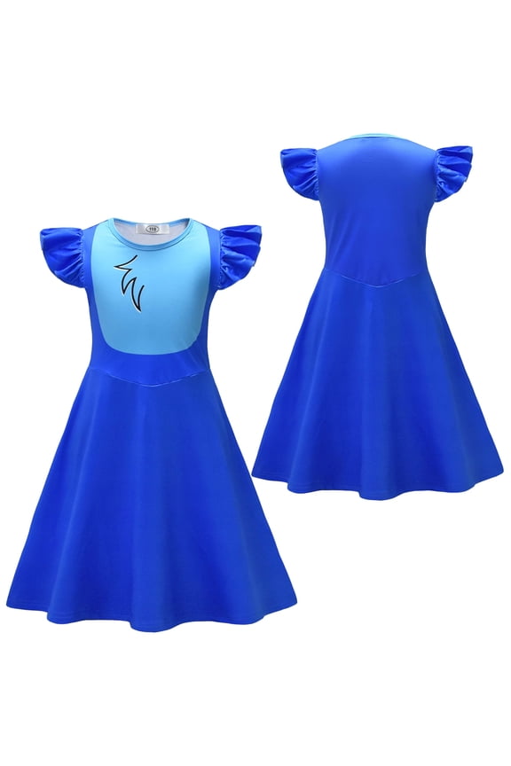 Girls Cartoon Alien Space Dog Fancy-Dress Costume, Size for 7-8 Year