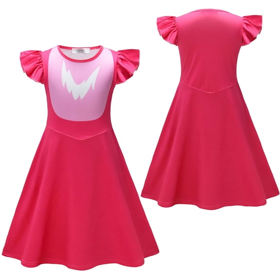 Girls Cartoon Alien Space Dog Fancy-Dress Costume, Size for 7-8 Year