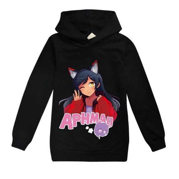 Girls Cartoon Aphmaus Hoodie Anime Tops Pullover Toddler long Sleeve Sweatshirt Cute Jumper 4-13 Years