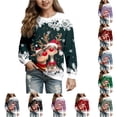 thumbnail image 1 of Girls' Cartoon Deer Head Crew Neck Long Sleeve Sweatshirt (2Y 14Y) Crop Hoodie 2-3 Years, 1 of 4