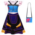 thumbnail image 1 of Girls Cartoon Heroine Costume Dress w/Bag Cosplay Skirt Outfit for Halloween Party Role Play, 4-5Y, 1 of 6