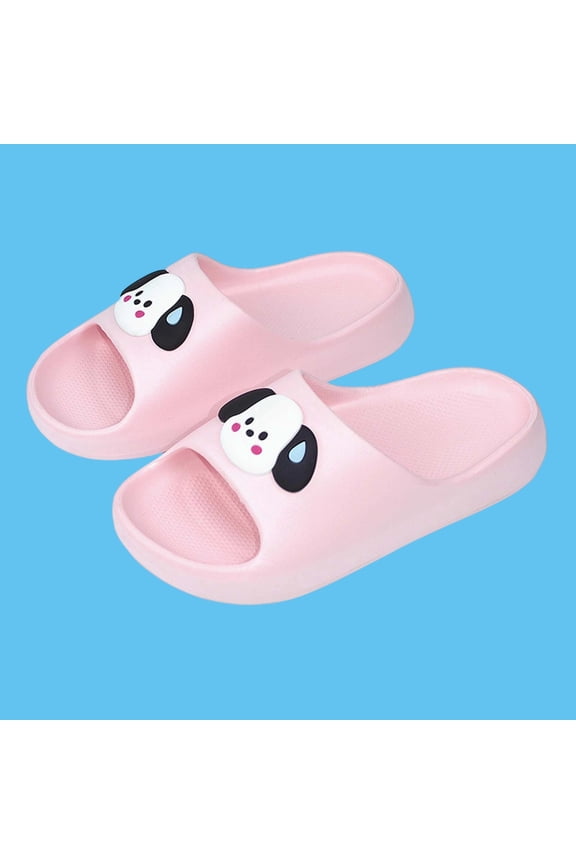 Girls Cartoon Puppy Slide Sandals Kids EVA Lightweight Slip-resistant Pool Beach Summer Shoes Pink,Size 32