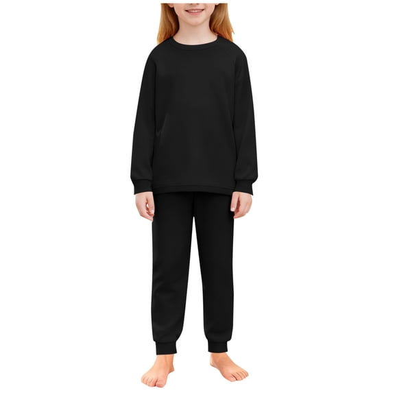 Girls Casual 2 Pieces Lounge Sets Long Sleeve Shirts Loose Straight Leg Pants Kids Comfy Soft Spring Fall Outfits 5-16 Years