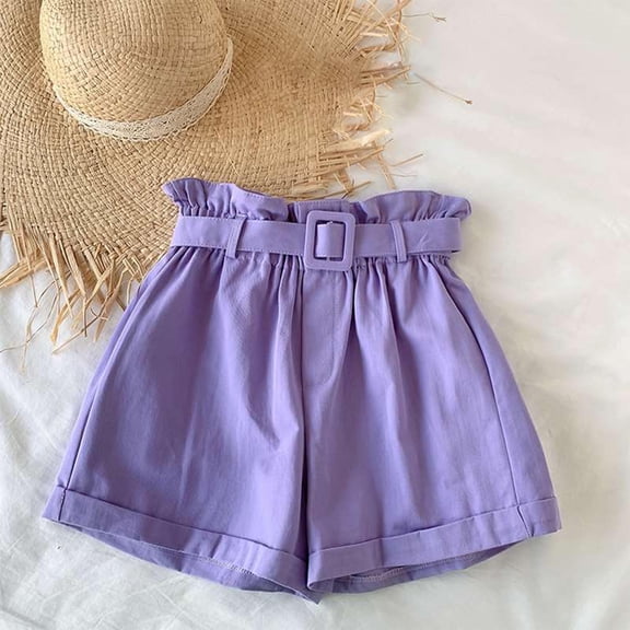 Girls Casual Baggy Trendy Short Pants High Waist Wide Leg Comfy Shorts, 3-13 Years