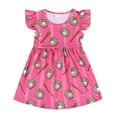 thumbnail image 1 of Girls Casual Baseball Print Dress with Flounce Playful Summer Outfit Toddler Clothes, 1 of 3
