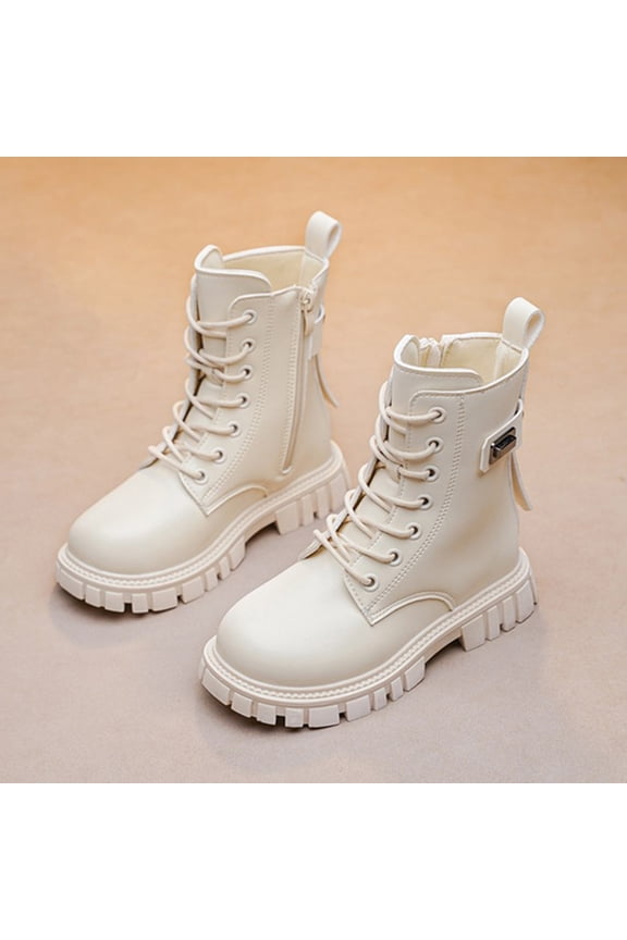 Girls’ Casual Boots, Classic Chelsea Boot Inspired Design with Elastic Gore & Pull Tab, Easy Slip-On for Boys and Girls, All-Day Comfort Beige 32