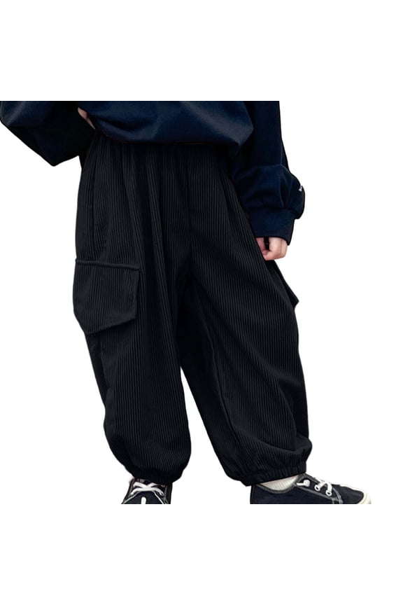Girls Casual Cargo Joggers Athletic Trousers With Pockets For Play Everyday Wear Comfortable Durable Soft Stretch Fabric Kids Pants
