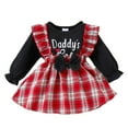 Girls Casual Cute Dresses Toddler Fall Suspender Plaid Long Sleeve