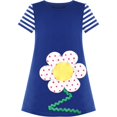 thumbnail image 1 of Sunny Fashion Girls Casual Dress Cotton Short Sleeve Flower Embroidered 4 Years, 1 of 5