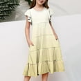 thumbnail image 1 of Girls Casual Dresses 6-7 Years Tie Dye Clothes for Girls Flowy Dresses for Girls Tween A Line Dresses for Kids Flowy Dresses for Girls Tween Yellow, 1 of 4