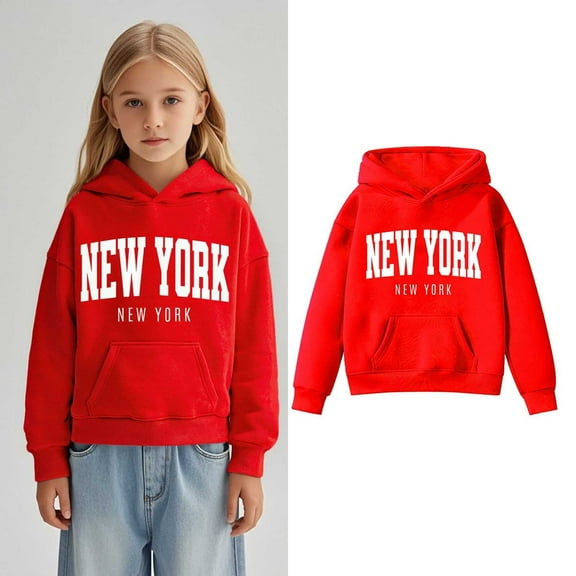 Girls Casual Hooded Pullover Sweatshirt With Pocket Youth Sportswear For Everyday Wear