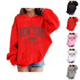 thumbnail image 1 of Girls Casual Hoodies 2026 New York Brooklyn Long Sleeve Graphic Hooded Sweatshirt with Pockets Kids Pullover Tops, 1 of 1