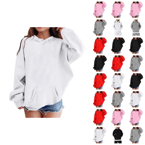 Girls Casual Hoodies Long Sleeve Fall Winter Fashion Letter Graphic Hooded Sweatshirt with Pockets Kids Pullover Tops