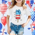 thumbnail image 1 of Girls Casual Independence Day Print Tee Short Sleeve Round Neck Blouse Patriotic Summer Tops For Daily Play Party Festive Outfits Breathable Soft Youth Fashion ShirtsWhite12-13 Years, 1 of 3