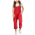 thumbnail image 1 of Girls Casual Jumpsuits Sleeveless Spaghetti Strap Casual Loose Rompers Wide Leg Pants Outfits Trendy Clothes for Teen Girls 10-11, 1 of 5