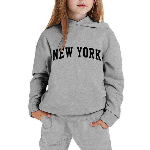 Girls Casual Long Sleeve Hoodie and Sweatpants Two Piece Tracksuit Set for Everyday Comfort and Style Girls' Clothing Sets Kids Fashion Casual Lounge Set