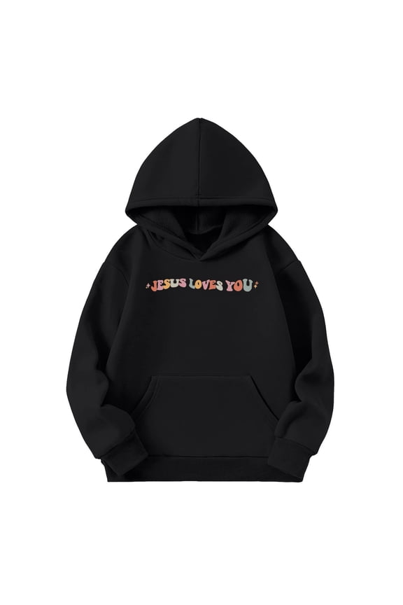 Girls Casual Long Sleeve Hoodies Cute Oversized Pocket Sweatshirt Tops Hoodies Sweatshirts Sweatshirts Boys 14 16 Toddler Pullover Girl Oversized Hoodie for Kids Boys Gamer Hoodie Clothes for Boy 18