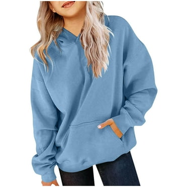 Girls Casual Long Sleeve Hoodies Cute Oversized Sweatshirt Hooded Thin Fleece Pullover Tops with Pocket