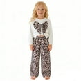 thumbnail image 1 of Girls Casual Outfit Hoodie with Animal Print Pants Two Piece Clothes, 1 of 7