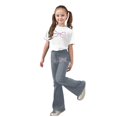 thumbnail image 1 of Girls Casual Outfit With Bow Print Flared Pants Two Piece Sets Clothes, 1 of 5