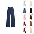 thumbnail image 1 of Girls Casual Pants Casual Pants Girls Solid Corduroy Wide Leg Pants for Kids - Button Front Zipper Straight Leg Everyday Casual Wear, 1 of 7