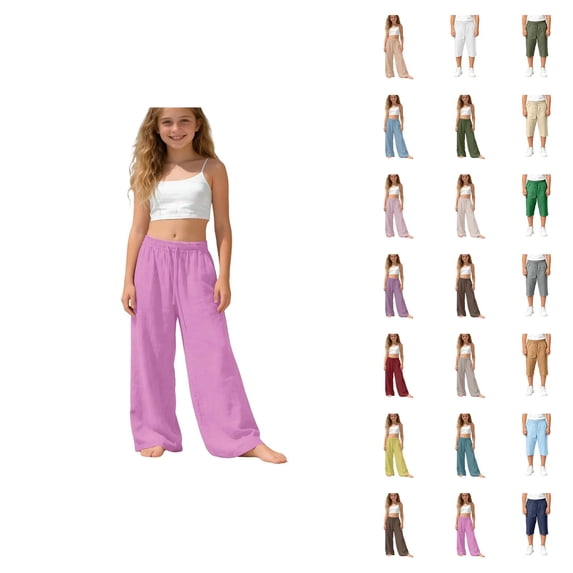 Girls' Casual Pants For Girls – Everyday Comfort Everyday Wearable Pants For Kids With Elastic Waist And Easy Care