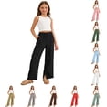 thumbnail image 1 of Girls Casual Pants Soft Stretch Comfy Everyday Playwear Trousers with Elastic Waist for Toddler Kids Toddler Girl Pants 13-14 Years, 1 of 8