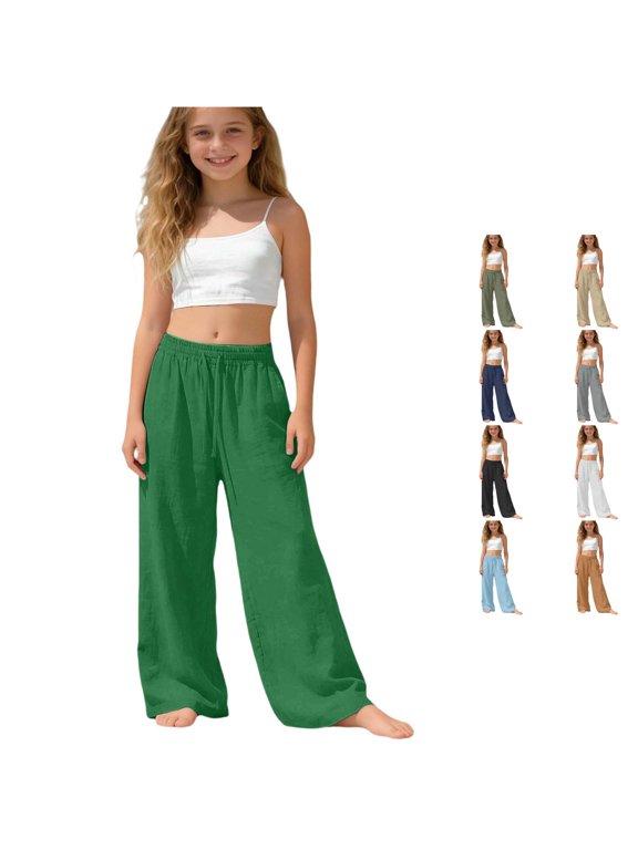Girls Casual Pants for Kids Comfortable Everyday Wear Elastic Waist for 4-15 Years Modern Design Easy Care