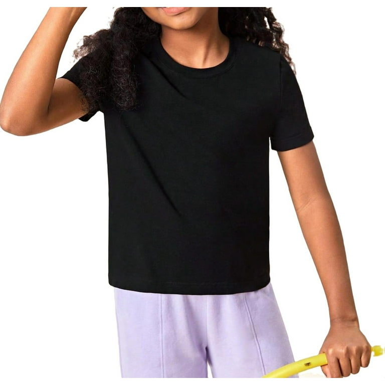 plain black girls t shirt