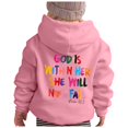 thumbnail image 1 of Girls Casual Printed Hooded Sweatshirt with Round Neck Long Sleeve Comfort Pullover for Everyday Wear, 1 of 7
