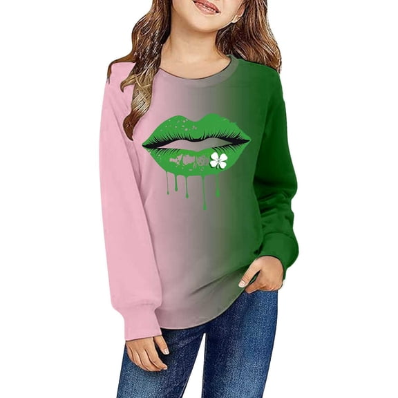 Girls Casual Printed Round Neck Hooded Sweatshirt for Everyday Wear and Play Girls and Toddlers' Pullover Hoodie Sweatshirt