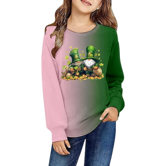Girls Casual Printed Round Neck Hooded Sweatshirt for Everyday Wear and Play Girls and Toddlers' Pullover Hoodie Sweatshirt