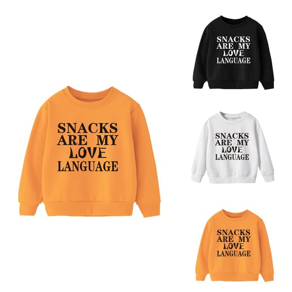 Girls' Casual Pullover Hoodie, Warm Long Sleeve Round Neck Printed Sweatshirt for Kids, Thick Comfortable Baby Jacket for Toddlers