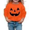 thumbnail image 1 of Girls Casual Pumpkin Print Pullover Sweatshirt Halloween Fall Autumn Winter Warm Top For Young Teens, 1 of 4