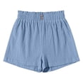 thumbnail image 1 of Girls' Casual Ruffled Paperbag Waist Shorts Elastic Summer Wide Leg Shorts Blue Size 9-10 Years, 1 of 6
