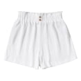 thumbnail image 1 of Girls' Casual Ruffled Paperbag Waist Shorts Elastic Summer Wide Leg Shorts White Size 9-10 Years, 1 of 4