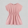 thumbnail image 1 of Girls Casual Short Sleeve Flowy Swing Batwing Loose Fit Summer Play Dress with RufflePink2-3 Years, 1 of 8