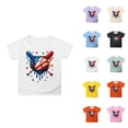 thumbnail image 1 of Girls Casual Short Sleeve T-Shirt with Ice Baseball Print, Comfortable Loose-Fit Top for Everyday Wear and Sports, 1 of 4