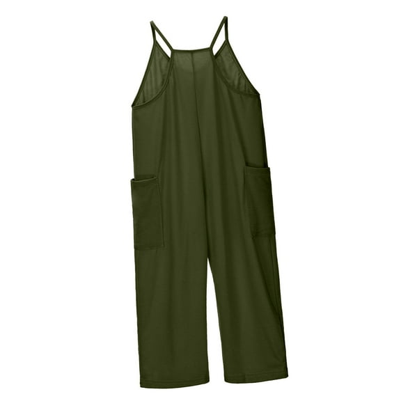 Girls' Casual Sleeveless Jumpsuits Cute Summer Clothes Loose Rompers Adjustable Wide Leg Jumpsuit Cute Clothes For Girls 12-13 Years