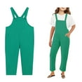thumbnail image 1 of Girls' Casual Sleeveless Jumpsuits Green Loose Rompers Summer Outfits for Girls Cute Clothes for Girls 2-3 Years Girls Fashion, 1 of 5