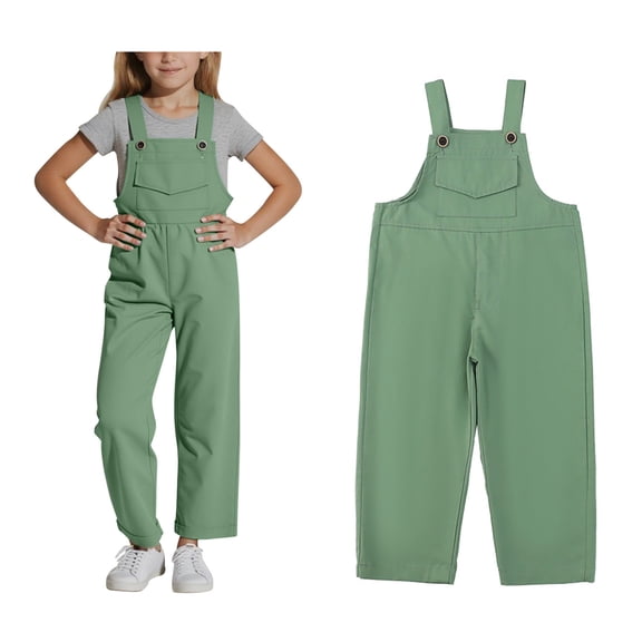 Girls' Casual Sleeveless Jumpsuits Green with Pockets Girls Summer Outfits Outfits for Girls 2-3 Years Girls Fashion