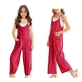 thumbnail image 1 of Girls' Casual Sleeveless Jumpsuits Hot Pink Rompers with Pockets Girls Summer Clothes Clothes for Girls 5-6 Years Girls Fashion, 1 of 9