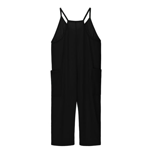 Girls' Casual Sleeveless Jumpsuits Summer Clothes For Girls with Pockets Adjustable Wide Leg Jumpsuit Clothes For Girls 12-13 Years