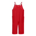 thumbnail image 1 of Girls' Casual Sleeveless Jumpsuits Summer Rompers For Girls Rompers With Pockets Adjustable Wide Leg Jumpsuit Girls Outfits Size 8-9 Years, 1 of 4