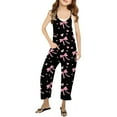 thumbnail image 1 of Girls' Casual Sleeveless Jumpsuits Toddler Girl Summer Outfits Overalls With Side Pockets Bowknot Outfits For Girls, 1 of 5