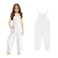 thumbnail image 1 of Girls' Casual Sleeveless Jumpsuits White with Pockets Cute Summer Clothes Cute Teen Clothes 7-8 Years Girls Fashion, 1 of 9